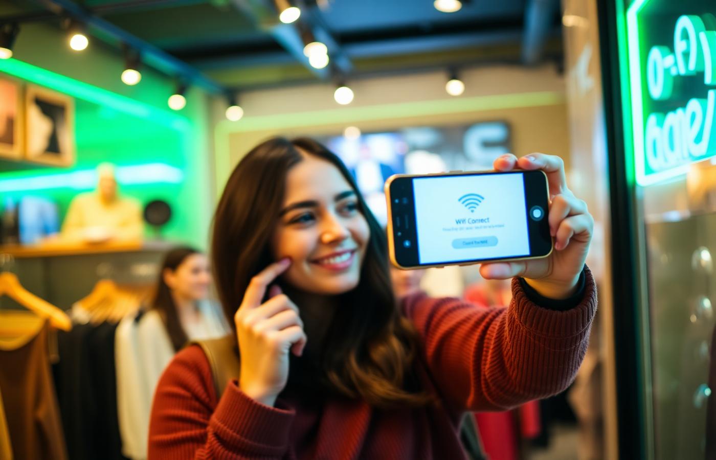 Customer checking in to a venue on a smartphone